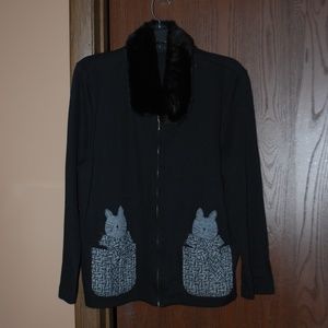 REDUCED -  Cute Onque Casuals Zip-up Jacket w/Cat Pockets
